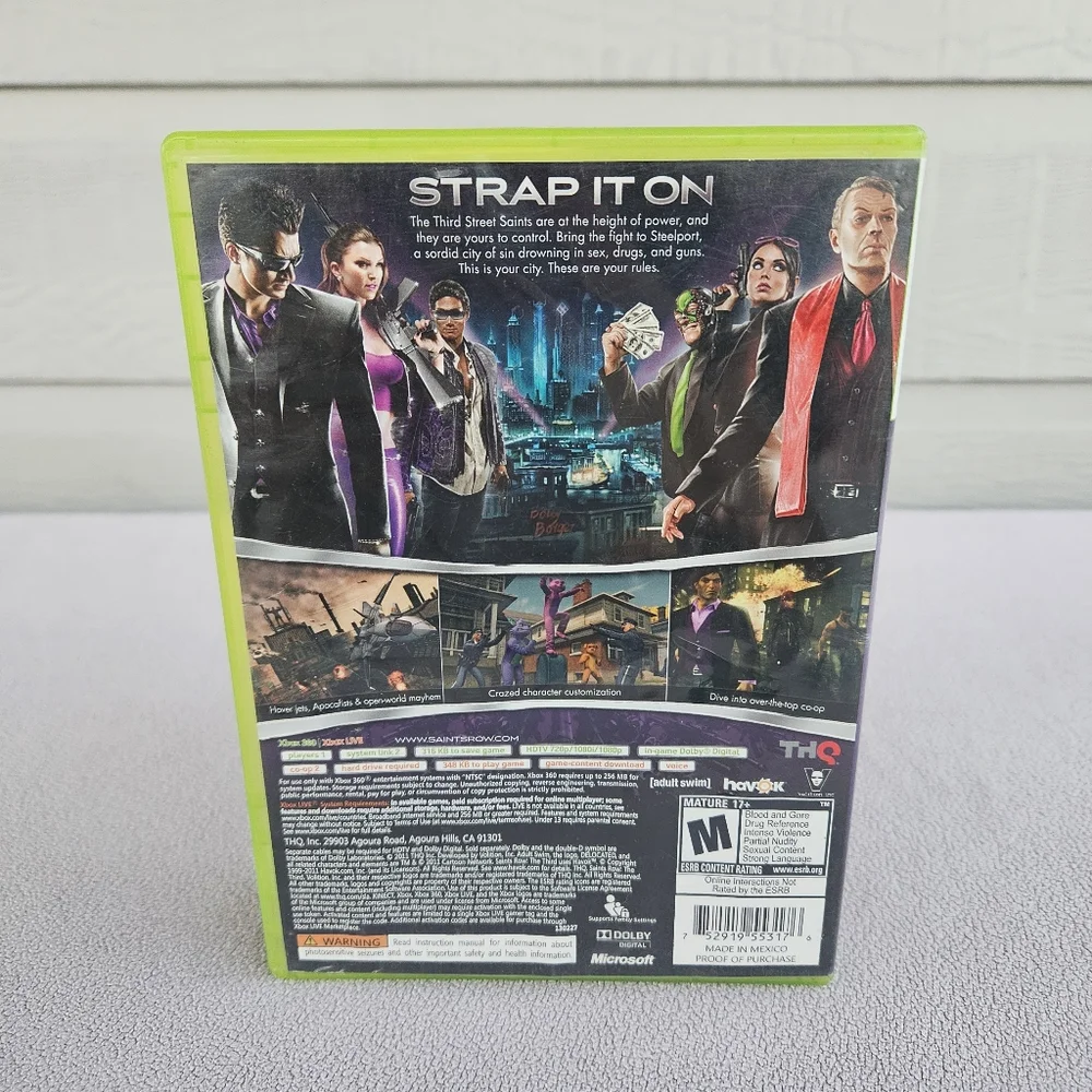 Xbox 360 Saints Row: The Third Microsoft 2011 Complete Manual
